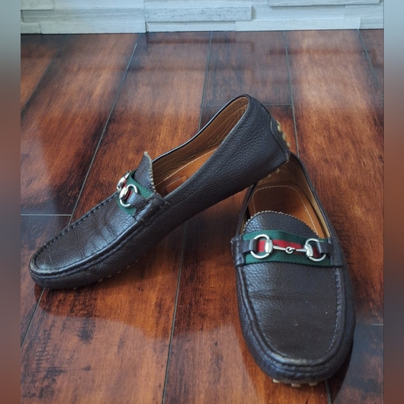 Men's Brown Gucci Horsebit Damo Leather Loafers Size 9.5 - Picture 1 of 12